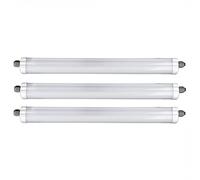 Lampe LED pour baignoire, lampe d'entrée, lampe de garage, lampe pour pièce humide, plafonnier, protection contre les jets d'eau, 48 W 5760 lm 6500 K blanc froid, L 150 cm, lot de 3