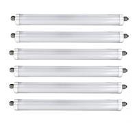 Lampe LED pour baignoire, lampe d'entrée, lumière de garage, lumière pour pièce humide, plafonnier, protection contre les jets d'eau, 48 W 5760 lm 6500 K blanc froid, L 150 cm, lot de 6