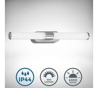 Lampe LED pour miroir 40cm salle de bain Spot mural chromé mat 7W blanc neutre [EEK: F]