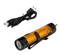 Lampe LED rechargeable à clipser avec support magnétique, plusieurs niveaux de luminosité, charge de type C, pour exploration et travail en plein air (ambre)