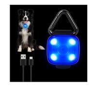 Lampe LED rechargeable à clipser pour collier de chien - Lampe de sécurité USB étanche pour chien, chat et propriétaire - Idéale pour la promenade nocturne, la course et le camping (bleu)