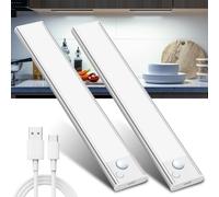Lampe LED Rechargeable Cuisine Reglette: Sans Fil Mouvement Detecteur Lumiere Interieur Sous Meuble Placard Eclairage Lumière Barre éclairage Spécial Intérieur USB Pile Réglette Armoire Light Sensor
