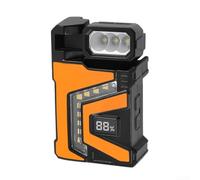 Lampe LED Rechargeable Dual pour source avec Base Magnétique | Double pour source LED et COB, haute luminosité, large pour couverture, base magnétique pour forte, charge pour (Orange)