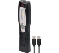 Lampe Led Rechargeable Hl 201 A/Led Avec Batterie Rechargeable (250 + 70 Lm, Base Pliable, Lampe De Travail Pratique Avec Aimant Et Crochet, Câble Usb C Inclus)
