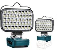 Lampe Led Rechargeable Pour Batterie Bosch 18V,80W Baladeuse Lampe 8000LM de Chantier Alimenté Par Pile, Projecteur avec Charge Type C & USB la Randonnée, la Pêche, Chantier(Sans Batterie)
