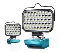 Lampe Led Rechargeable Pour Batterie Makita 18V,80W Baladeuse Lampe 8000LM de Chantier Alimenté Par Pile, Projecteur avec Charge Type C & USB la Randonnée, la Pêche, Chantier(Sans Batterie)