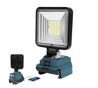 Lampe LED Rechargeable Pour Bosch 21V Batterie, 50W 4000LM LED Arbeitsleuchte, Projecteur LED Rechargeable avec Charge Type C & USB pour Chantier, Garage,Chantier (50W Led Lampe pour Bosch)