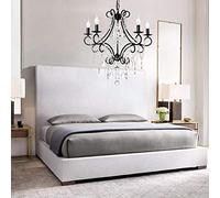 Lampe LED rétro Noire à 5 têtes en Cristal, lumière Chaude, luminaire décoratif en Fer, idéal pour Un Salon, Une Salle à Manger, Une Chambre à Coucher ou Un Bureau, 61 x 61 x 59 cm