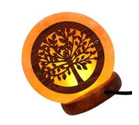 Lampe LED Ronde En De Sel Avec Base Luminaire Décoratif D'intérieur Idéal Pour Une Chambre À Coucher Table De Chevet Ou Atmosphère