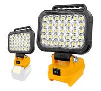 Lampe LED sans fil pour batterie Dewalt 20 V max (pas de batterie), projecteur LED 35 LED, projecteur de chantier, lampe de garage 105 W, lampe de travail avec double port de charge USB