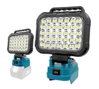 Lampe LED sans fil pour Makita 14,4 V-18 V LXT (pas de batterie), projecteur LED, projecteur de chantier, lampe de garage 105 W, lampe de travail avec double port de charge USB (pas de batterie)