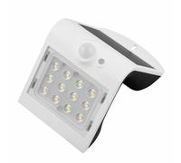 Lampe LED solaire blanche avec détecteur de mouvement, 2 W, idéale pour l'éclairage extérieur et la sécurité nocturne.