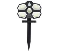 Lampe led solaire extérieur noir éclairage blanc avec détecteur mouvement et luminosité