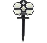 Lampe led solaire extérieur noir éclairage blanc avec détecteur mouvement et luminosité