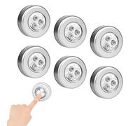 Lampe led Spot Éclairage adhésif, lampe sans fil, veilleuses led, autocollant pour placard/entrée/cuisine/passage, 6 PCS