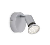 Lampe LED spot murale BRILONER LEUCHTEN PICCO, 3 W, 250 lm, IP20, couleur titane, métal, incl., 1x GU10, Ø 8 cm