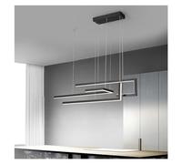 Lampe LED suspendue au minimalisme moderne, luminaire décoratif d'intérieur, idéal Compatible with une salle à manger, une cuisine, un Bar, un salon ou une . à ., rectangulaire, noir, variable ,Lampe