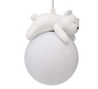 Lampe LED Suspendue en Forme de Lune 3D, Ours Endormi, Décoration, Recommandée pour Chambre à Coucher, Hôtel