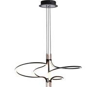 Lampe LED suspendue, métal, or-noir, IRC supérieur à 80, H 120 cm