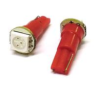 Lampe LED T5 W1,2W 1 Smd Rouge 12V Feux de Tableau de Bord