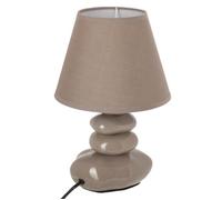 Lampe ""Leny"" céramique H31cm - Atmosphera createur d'interieur - Taupe