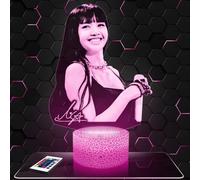 Lampe Lisa BlackP deco chambre fille Lampe 3D Lisa BlackP objet K-pop Corée Pop Coréene idée cadeau décoration lumière tamisée veilleuse deco bureau. Idée Cadeau Noel adolescent original TOP