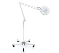 Lampe loupe 8x, 120 LED Loupe pour salons de beauté assis Complet avec support et roulettes, lampe de travail, Coudre, Beauté