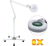 Lampe loupe 8X avec pied Loupe sur pied 5D Cosmétique Lampe de travail grossissement avec éclairage