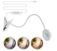 Lampe Loupe À Pince 3 Températures De Couleur Col De Cygne Flexible 10 Modes À Intensité Variable Pour Loisirs Et Établis Outil Visuel En Plastique Avec LED