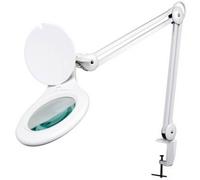 Velleman Lampe loupe LED avec Pince, Bras articulé, Interrupteur Marche/arrêt, 48 LED, grossissement 2.25x, pour Enfants, Adultes, Personnes âgées, Lecture, Broderie Diamant, Loisirs, Travail, Blanc