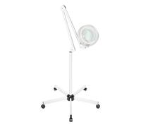 Lampe loupe LED 8 dioptries - Lampadaire avec 5 bases rotatives et bras - 120 LED 24 W - Lampe loupe pour esthéticiennes, stickers, dentistes, techniciens des ongles
