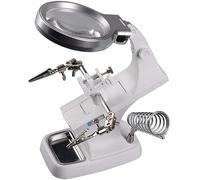 Lampe Loupe LED avec Grossissement 3X/4,5X, Lampe De Bureau Réglable, Pince De Réparation, Support à Pince Crocodile pour Travaux De Précision