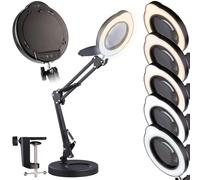 Lampe loupe LED grossissement x10 LED CCT avec pince et socle [Lunartec]