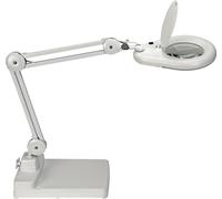 Lampe loupe LED Lentille en verre 127mm (5 pouces) Pied blanc avec couvercle, tête ronde