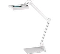 Lampe loupe LED Lentille en verre 190,5mm (7,5 ?) Pied blanc Cache, tête carrée