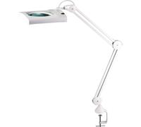 Lampe loupe LED Lentille en verre 190,5mm (7,5 ") Pince de table blanche Couvercle,ang. Tête