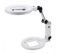 Lampe loupe LED, loupe Pliante à Main lumière du Jour 1,5 X 5X et Lampe de Table et de Bureau, loupe éclairée Portable réglable à intensité Variable pour la Lecture, Chasseur de lumière