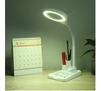 Lampe loupe réglable Lampe de bureau table loupe avec loupe 5X 10X avec 36 lumières LED (blanc)