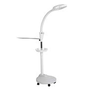 Lampe loupe sur pied LED, Lampe esthetique professionnel, Lampadaire de salon de beauté, Lampe à loupe réglable 8 fois, idéale pour l'extension des cils, tatouage, manucure & pédicure, travail (EU)