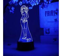 Lampe Lucy Beach Otaku Fairy Tail, veilleuse figurine anime, 16 couleurs LED RGB, télécommande, anim