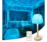 Lampe Lumie, Lampe champignon, lampes de chevet à LED 16 couleurs Projecteur Vagues avec enceinte Bluetooth et télécommande, lampe ambiance, pour la décoration intérieure (Grande lampe de table)
