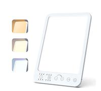 Lampe Luminothérapie, Lampe Phototherapie LED sans UV 10000 Lux avec Fonction Minuterie, Luminosité à Plusieurs Niveaux Réglable, Fonction de Mémoire, Adaptée à Une Utilisation à la Maison/au Bureau