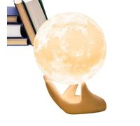 Lampe lunaire - Lumière de lune LED romantique, lampe de table réglable à capteur tactile | Lampe unique en forme de lune avec base en céramique en forme de main, décoration moderne pour chambre
