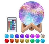 Lampe lune 3d, veilleuse led lampe luna tactile 16 couleurs avec télécommande 15cm moon lamp usb rechargeable pour chambre salon café