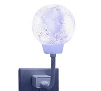Lampe lune compacte à activation vocale 3 couleurs changeantes | Petite veilleuse 3D Moon compacte pour chambre à coucher, table de chevet, bibliothèque, chambre d'enfant, violet