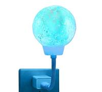 Lampe lune compacte à activation vocale 3 couleurs changeantes | Veilleuse compacte 3D Moon pour chambre à coucher, table de chevet, bibliothèque, chambre d'enfant, bleu