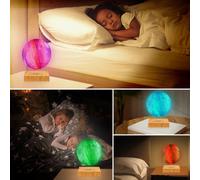 Lampe Lune En Lévitation Flottante Et Rotative Dans L'air, Lampe De Nuit Pour Bureau, Maison, Décoration, Cadeaux De Noël (Surface Galaxie 16 Couleurs)[Vei9272934]