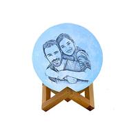 Lampe Lune Personnalisable Avec Photo Texte Gravée, 16 Couleurs Moon Lamp Personnalisé,3d Moon Lamp Personnalisée,Cadeau Photo Lampe Lune,Moon Light Lamp (16 colors remote,20CM)
