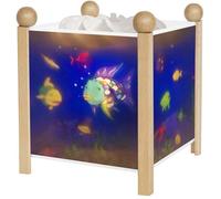 Lampe magique pour enfant en bois et PVC hauteur 19 cm - Poissons - TROUSSELIER - Veilleuse - Bleu