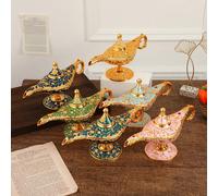 Lampe magique vintage édition collector, lampe magique légendaire du génie exauçant les vœux pour la décoration de table de maison/mariage. Pot de collection rare et classique des accessoires arabes,